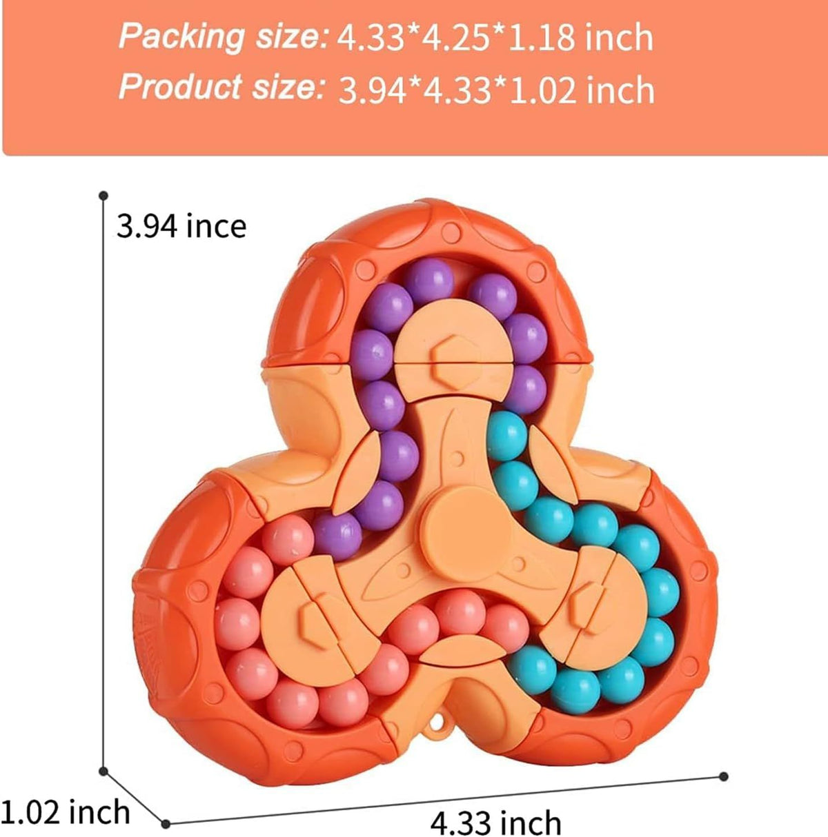Magic Bean Puzzle Toy by Everything Baby, a rotating 2-in-1 magic ball brain teaser game for kids and teens, in pretend play style.