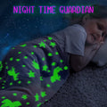 Glow-in-the-dark mermaid tail blanket for girls, soft plush flannel sleepwear, perfect for snuggling and bedtime comfort for ages 1-10.