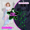 Glow-in-the-dark mermaid tail blanket for girls, soft plush flannel sleepwear designed for ages 1-10, cozy and whimsical for bedtime.