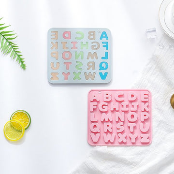 silica gel English Letter Shaped Silicone Mold Chocolate Mould DIY Cake Dessert Mould Homes Kitchen Baking DIY Supplies（2pcs）