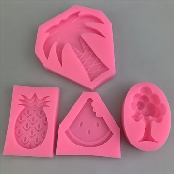 4pcs Coconut Silicone Mold Flexible Chocolate Mold Soap Mold Rose Chocolate Molds Hawaiian Silicone Mold Candle