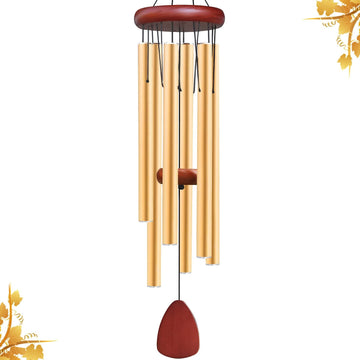 Gold Aluminium Wind Chimes Outside, Soothing Melodic Memorial Sympathy Wind Chime, Suitable Outdoor Garden  (36 Inches Gold)