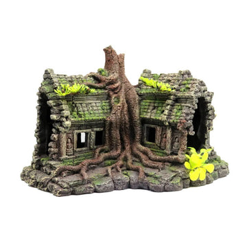 Aquarium Decorations Large Fish Tank Ornament Reptile House Shelter Decor Aquarium Hides with Betta Cave Temple Ruins Tree House