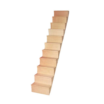 11 levels in total Mini Staircase Wooden 1/12 DIY Stairway Accessory Model Without Armrest for Mini House Scene 1Pc