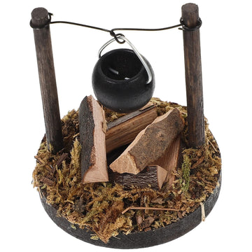 Dollhouse Stove Kitchen Furniture Miniature Hanging Stove Fairy Gardens Camping Accessories Pretend Play Toys for Dollhouse