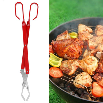 16.5" Aluminum Scissor Tongs Grill Tongs for Camping, BBQ Tongs, Long Reach Lightweight Sturdy Barbecue Tong Durable Never Rust