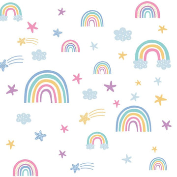 Wall Sticker Rainbow Sticker Luminous 3D Wallpaper Glow in The Dark Heart Shape Cartoon Wall Paper for Kids Room Living Room