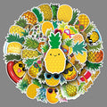 Set of 50 waterproof pineapple cartoon stickers for teens and kids, ideal for decorating laptops, phones, and tablets.