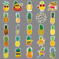 Set of 50 waterproof pineapple stickers for teens and kids, featuring colorful cartoon vinyl designs for laptops, phones, and tablets.