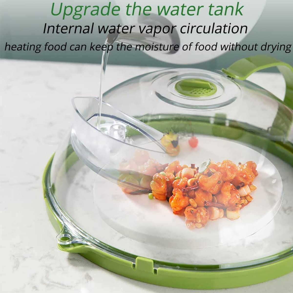 Everything Baby microwave splatter cover with water guidance, large splash-proof food cover and lid for microwave protection.