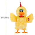 Electric plush Easter chicken toy from Everything Baby, dances, sounds, and lays 3 plastic eggs for pretend play with kids.