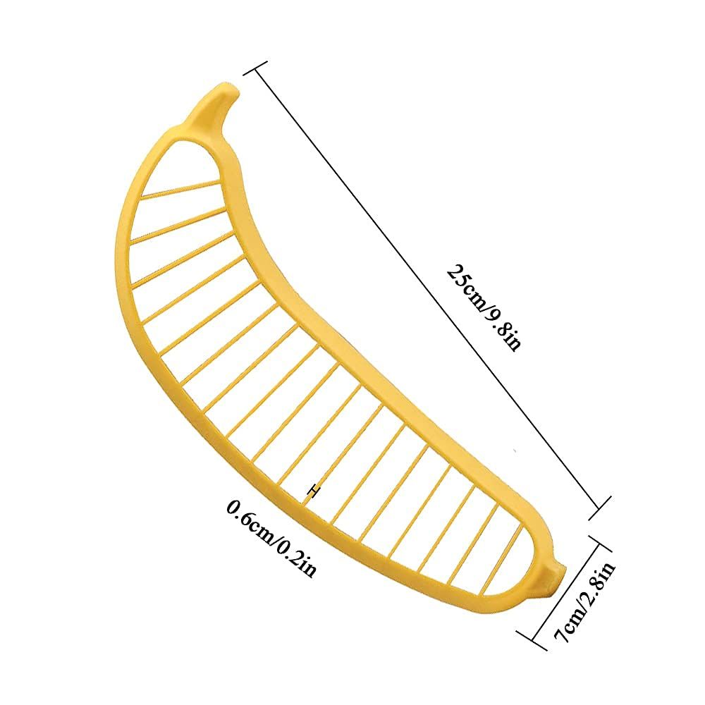 Banana slicer from Everything Baby with ABS and stainless steel components, designed for quick, safe banana slicing in the kitchen.