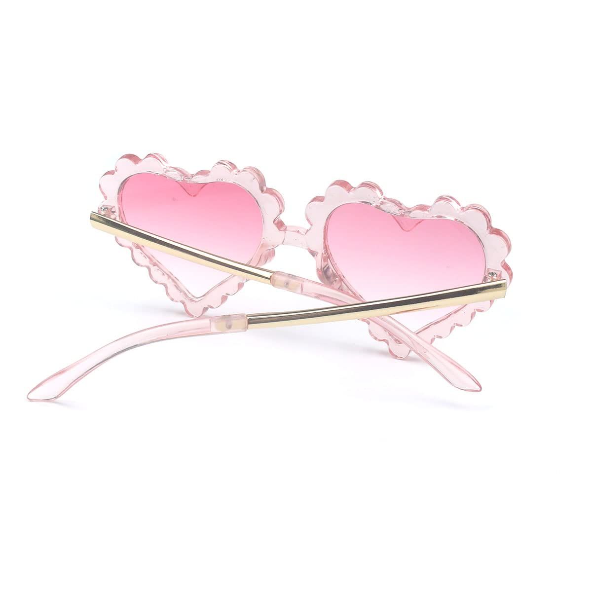 Cute girl heart-shaped sunglasses for toddlers, UV protection, perfect for outdoor parties and beach outings by Everything Baby.