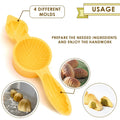 Plastic mooncake mold by Everything Baby, used for shaping date, nut, and chocolate-filled cookies in pretend play kitchen set.