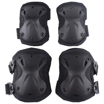 Baby and kids' tactical protective pads set for knees and elbows, suitable for outdoor paintball, cycling, and skateboarding safety.