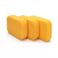 Yellow extra large grouting, cleaning, and washing sponge set for baby grooming, three soft sponges for gentle cleaning and care.