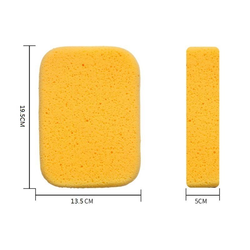 Yellow extra-large baby cleaning sponge with three-pack for grouting, washing, and gentle cleaning, ideal for baby health and grooming.