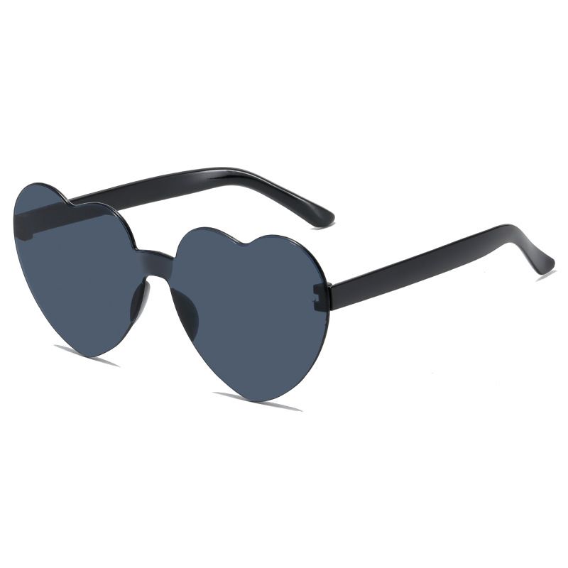 Multicolor heart-shaped frameless sunglasses for girls, women, and men, stylish party favors with transparent lenses by Everything Baby.