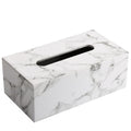 Rectangular PU leather tissue box cover for facial tissues, suitable for bathroom, home, office, or car use.