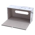 Rectangular brown PU leather tissue box cover for facial tissues, suitable for bathroom, home, office, or car use.