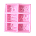 Bee soap silicone fondant mold with honeycomb design for cake, chocolate, cookies, mousse, and pudding decoration.