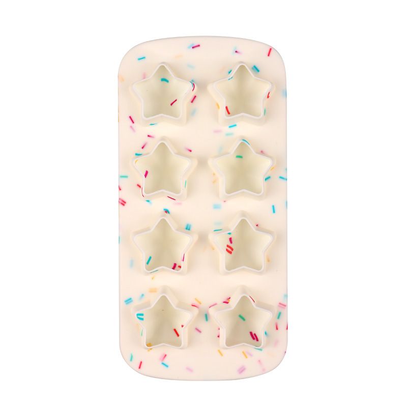 Star-shaped silicone ice cube molds by Everything Baby, reusable ice maker for whiskey drinks and cocktails.