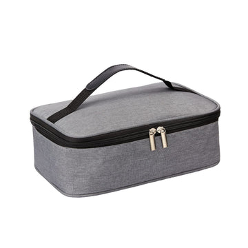 Natural Style small lunch bag by Everything Baby, portable thermal insulated cooler bag in grey with durable 600D polyester.