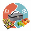 Natural Style small grey lunch bag for kids, portable thermal insulated cooler made of durable 600D polyester, ideal for kids' lunch.