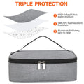 Natural Style small grey lunch bag made of durable 600D polyester, mini thermal insulated cooler for kids' lunch boxes