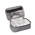 Natural Style small lunch bag for kids, grey portable thermal insulated cooler bag made of durable 600D polyester.