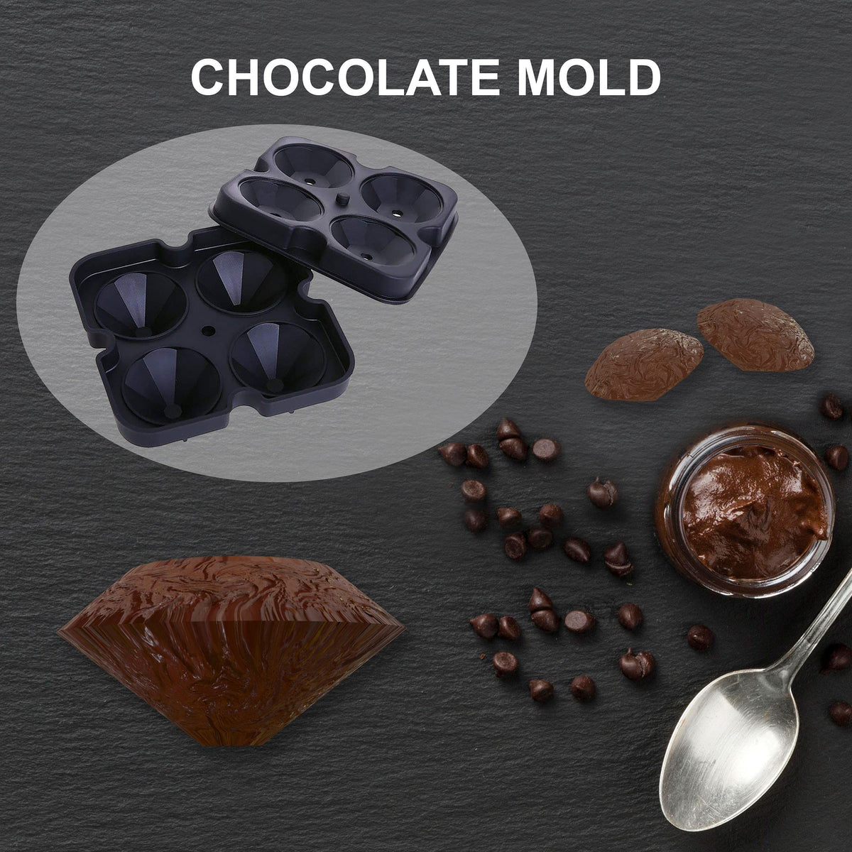 Silicone ice cube tray with lid from Everything Baby, fun-shaped molds for making playful ice cubes for kids' pretend play.
