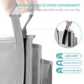 Grey bedside caddy hanging storage bag with 8 pockets for bunk beds and hospital bed rails, ideal for kids' bedroom or hospital use.