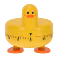 Yellow duck-shaped kitchen timer by Everything Baby, wind-up mechanical cooking timer with rotating alarm for baking and cooking.