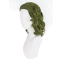 Dark green wavy anime wig for men and boys, synthetic heat-resistant wig with a vibrant, playful style for cosplay or costume use.
