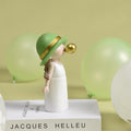 Cute kids statue figurine blowing bubbles, resin sculpture for shelf decor, ideal for boys and girls' pretend play and room decoration