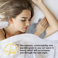 Rubber hot water bottle with soft cover for pain relief, shown with a 2-liter capacity, ideal for cramps and neck or shoulder pain.