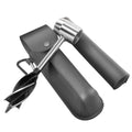 Gray hand auger wrench from Everything Baby, a versatile outdoor tool for drilling and making peg holes during camping or outdoor play.