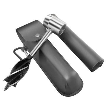 Gray hand auger wrench from Everything Baby, a versatile outdoor tool for drilling and making peg holes during camping or outdoor play.
