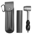 Grey hand auger wrench from Everything Baby, a versatile outdoor tool for drilling and making peg holes during camping adventures.