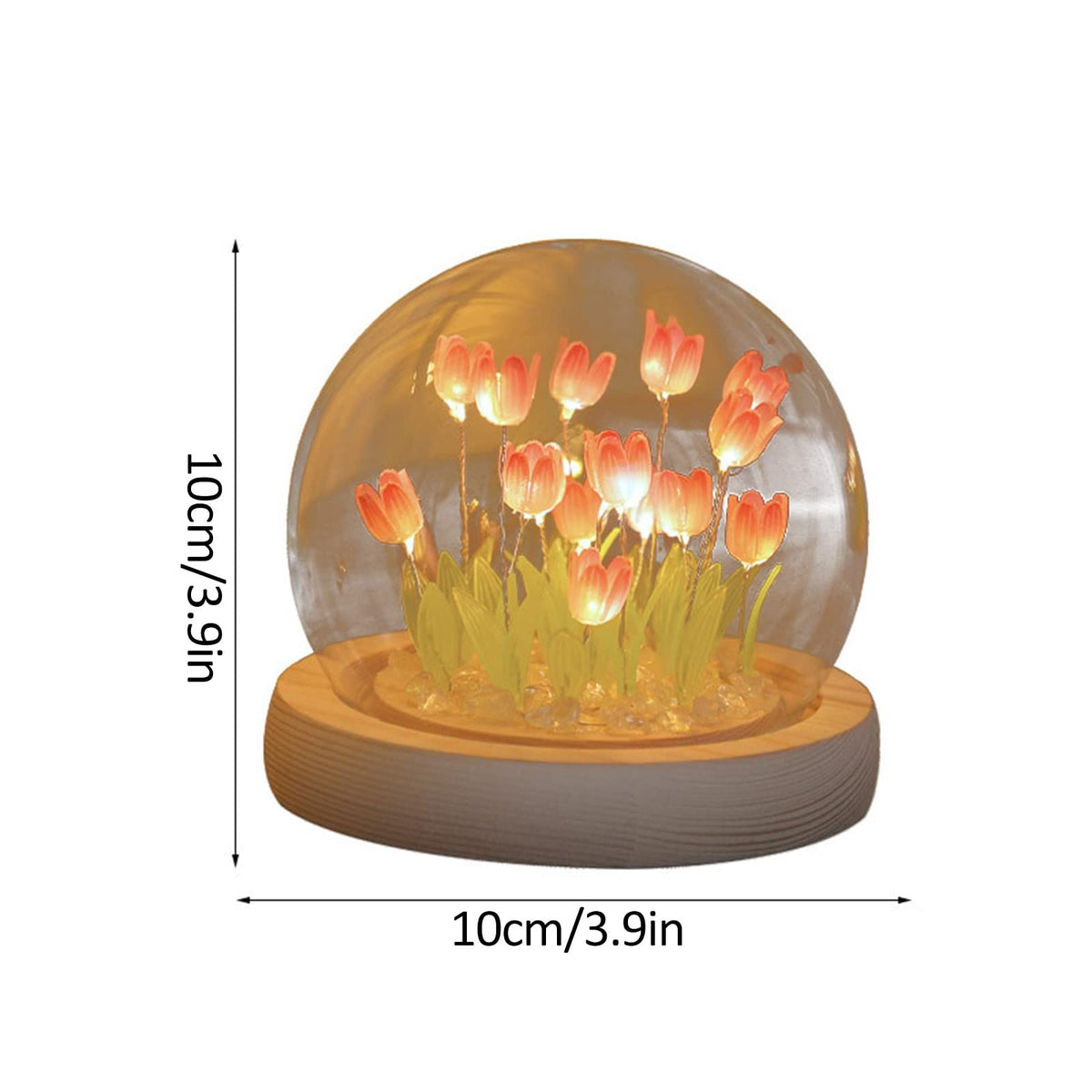 Handmade tulip night light by Everything Baby, a soft glowing floral table lamp for kids' bedrooms and pretend play decor.