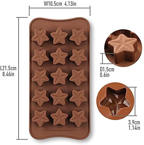 Star-shaped silicone moulds for chocolates, cakes, ice cream, and more by Everything Baby, ideal for baking, candies, and crafts.