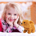 Realistic Teddy puppy toy that walks and barks, electronic pet for kids, featuring lifelike movements and sounds for interactive fun.