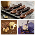 Silicone spoon-shaped chocolate mold for baking, soap, candle making, fondant, birthday cake decoration, and jelly.