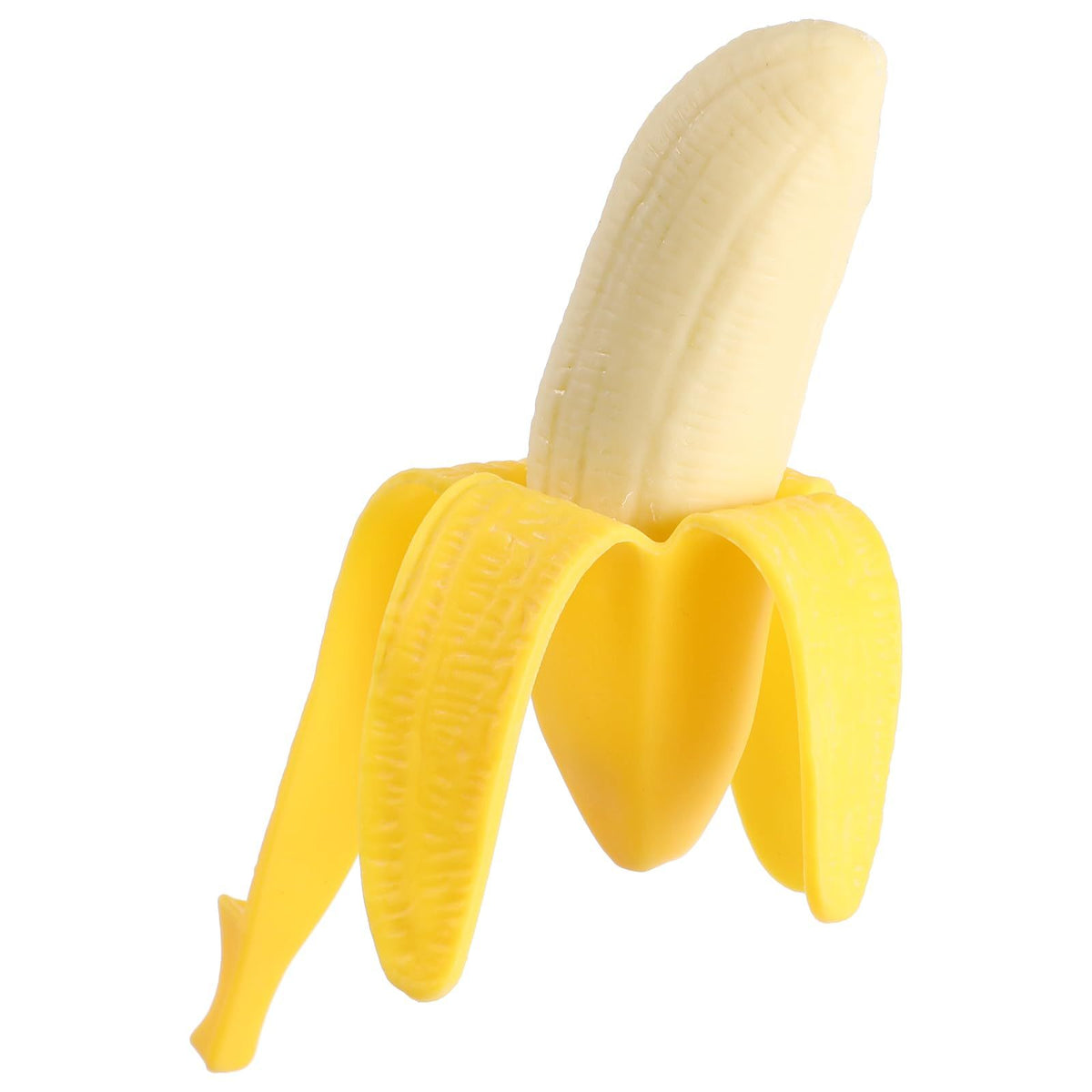 Funny banana-shaped squeezing toy from Everything Baby, perfect for kids' pretend play and April Fools' prank fun.