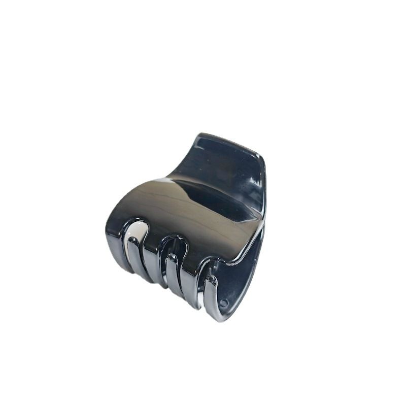 Three black jaw clips for thick hair, non-slip mini oval hair claws for women and girls, suitable for baby and kids grooming.