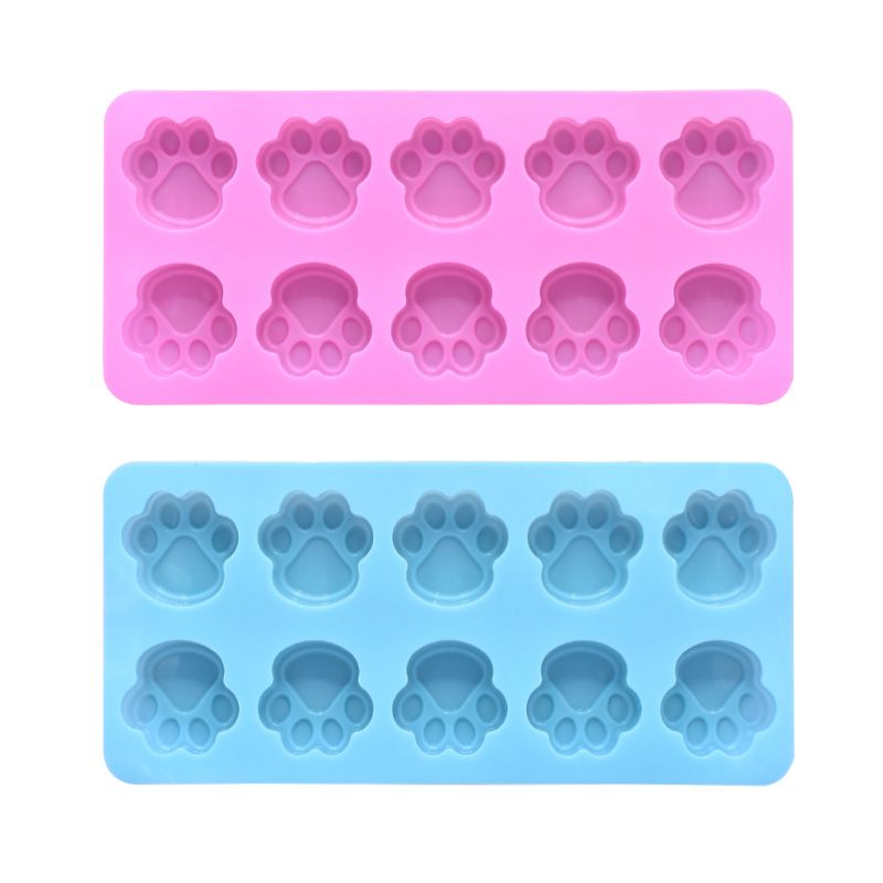 Two silicone cat paw molds for baking and treats, food-grade, non-stick, flexible silicone molds for baking and culinary use.