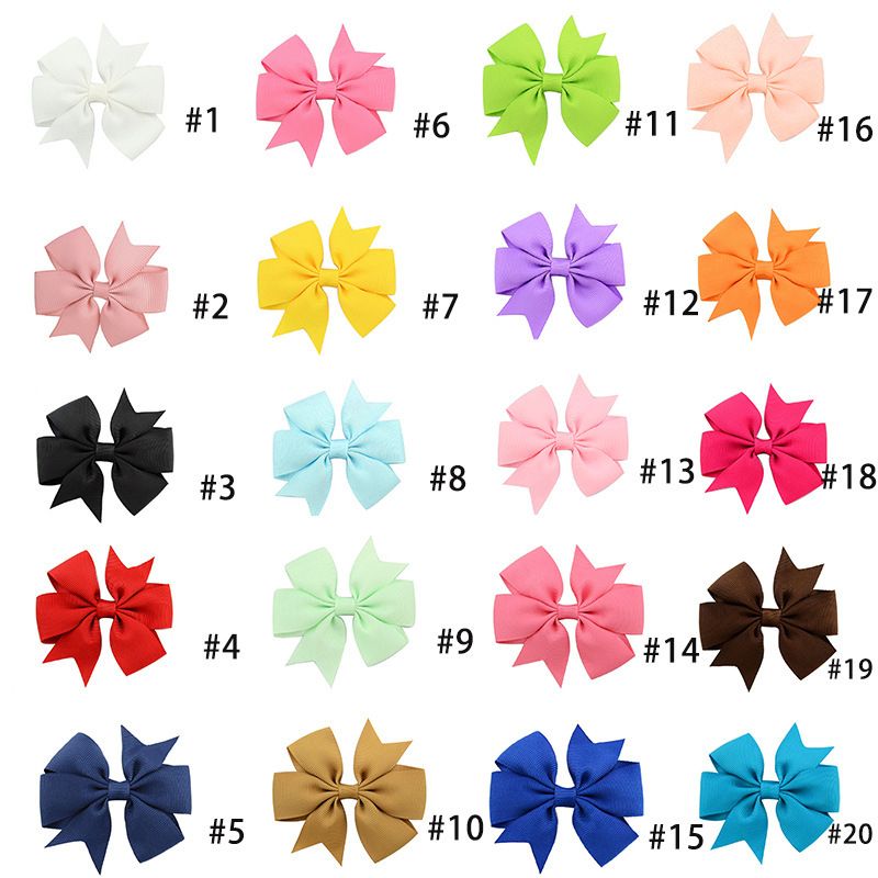 Set of 20 baby hair clips and bows for girls, including alligator clips and fully lined hair accessories for toddlers and young girls.