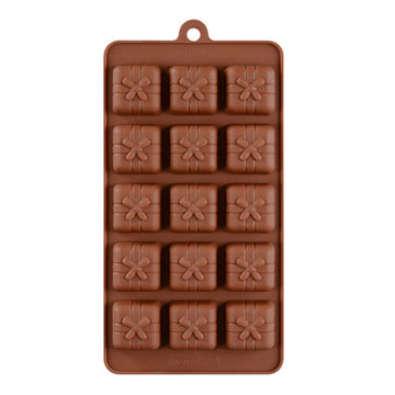 3D silicone chocolate candy mold featuring Christmas gift box design, ideal for baking and cake decorating, by Everything Baby.