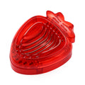 Stainless steel mini strawberry slicer from Everything Baby, ideal for cakes, pies, and fruit decoration in home kitchen use.