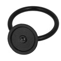 Black metal lifting ring knob and handle set for cabinets and doors, designed for easy grip and durable use in furniture.
